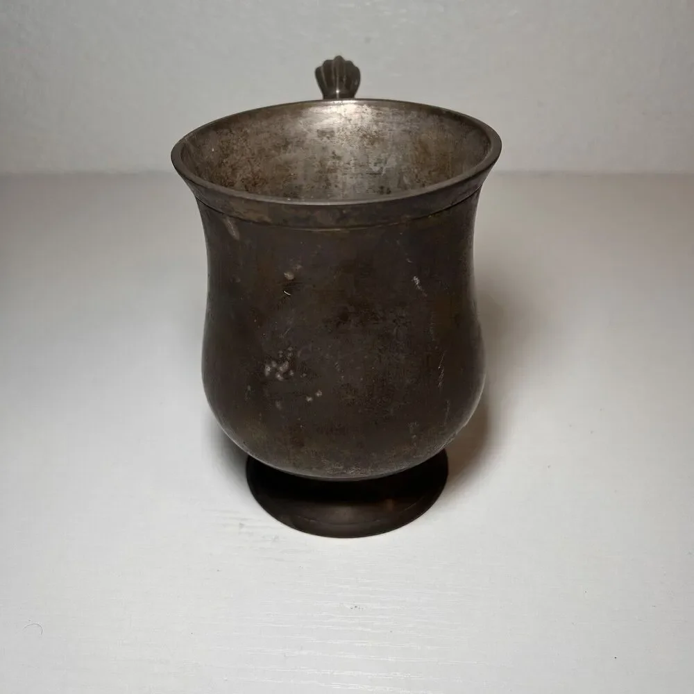 Vintage Bronze Mug Silver Plated Beer Stein Gift For Man Home Decor Antique...